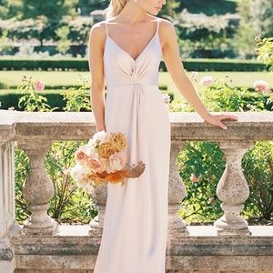Giada Satin Dress in Soft Champagne